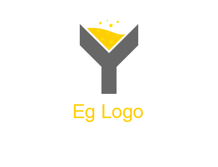 wine in letter Y logo