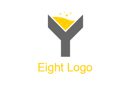 wine in letter Y logo
