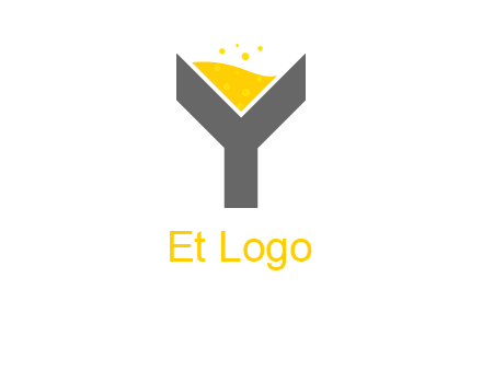 wine in letter Y logo