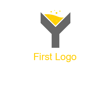 wine in letter Y logo