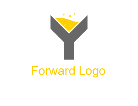 wine in letter Y logo