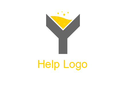 wine in letter Y logo