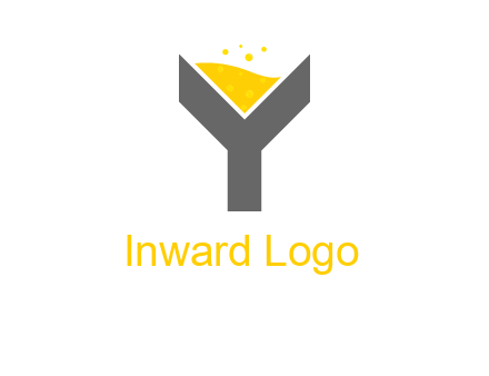 wine in letter Y logo
