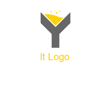 wine in letter Y logo