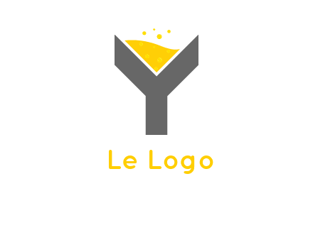 wine in letter Y logo