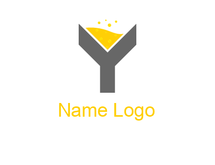 wine in letter Y logo