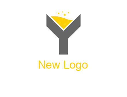wine in letter Y logo