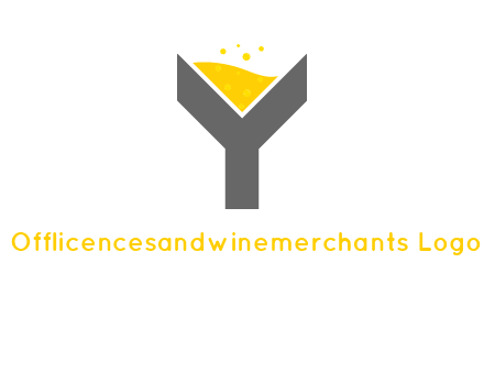 wine in letter Y logo