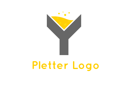 wine in letter Y logo