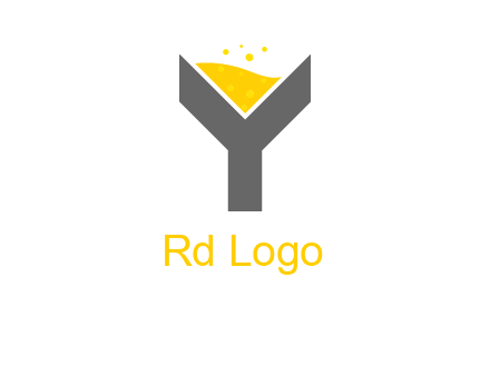 wine in letter Y logo