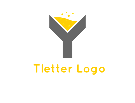 wine in letter Y logo