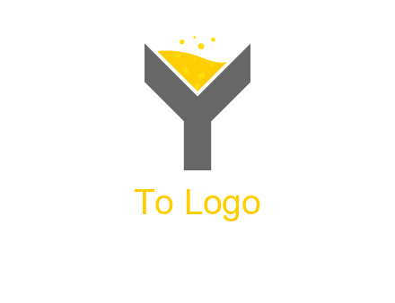 wine in letter Y logo