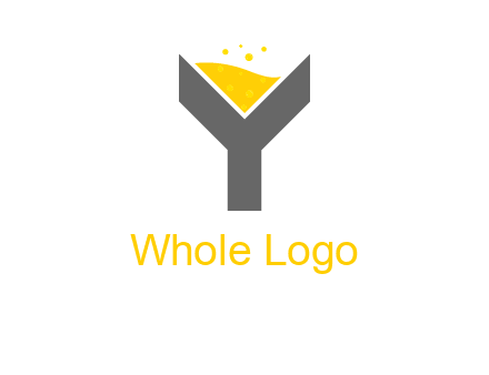 wine in letter Y logo