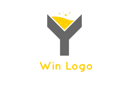 wine in letter Y logo