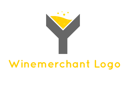 wine in letter Y logo