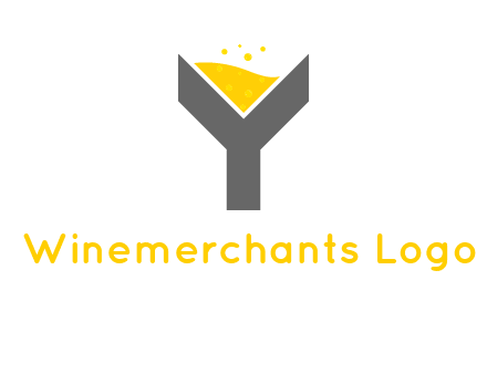 wine in letter Y logo