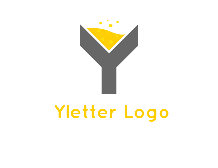 wine in letter Y logo