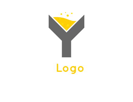 wine in letter Y logo