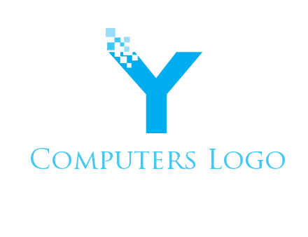 letter y pixels logo