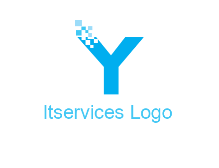 letter y pixels logo
