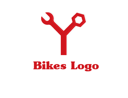 wrench on letter Y logo