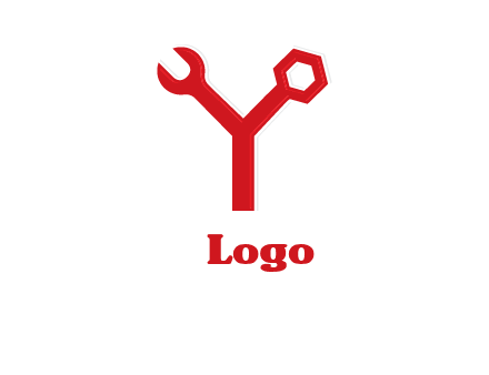 wrench on letter Y logo