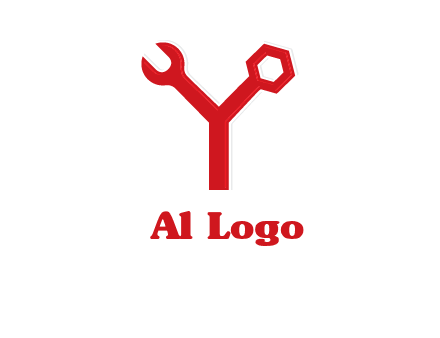 wrench on letter Y logo