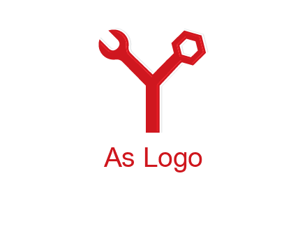 wrench on letter Y logo