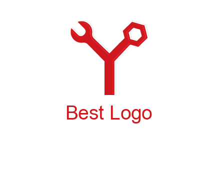 wrench on letter Y logo