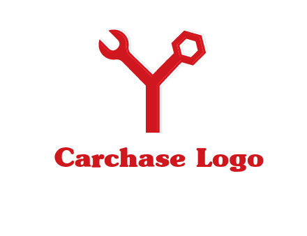 wrench on letter Y logo
