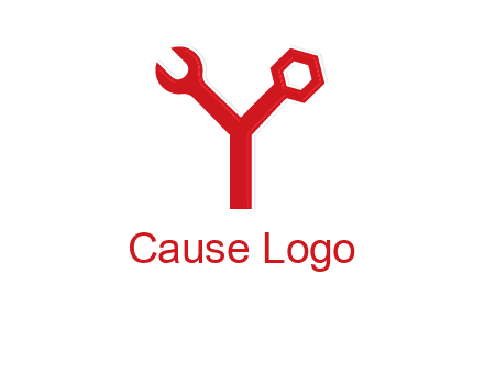 wrench on letter Y logo