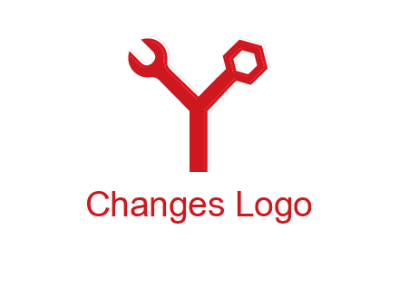 wrench on letter Y logo