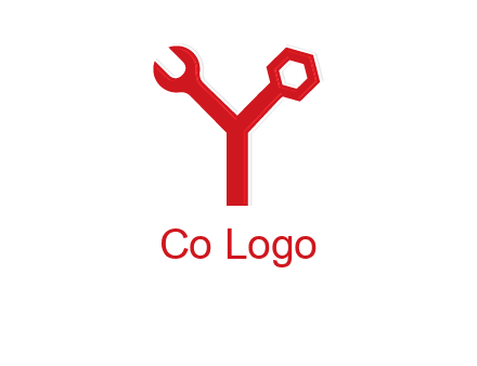 wrench on letter Y logo