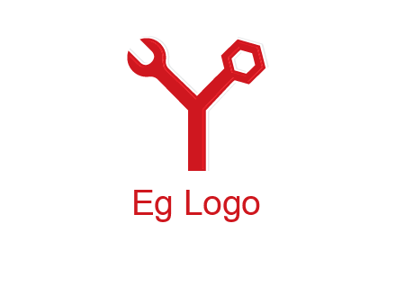 wrench on letter Y logo