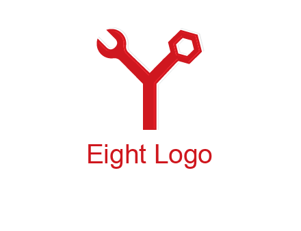 wrench on letter Y logo
