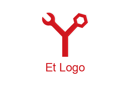 wrench on letter Y logo