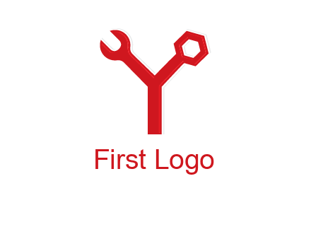 wrench on letter Y logo