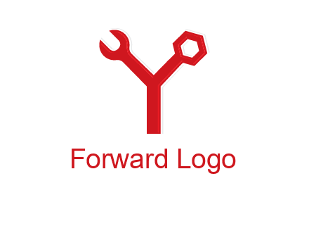 wrench on letter Y logo