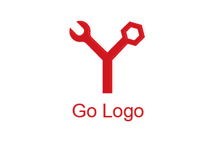 wrench on letter Y logo