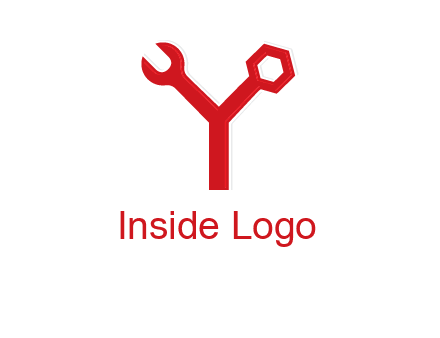 wrench on letter Y logo