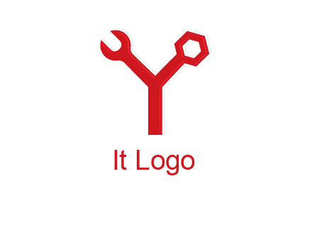 wrench on letter Y logo