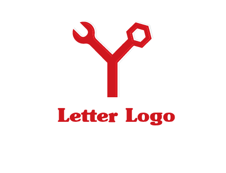 wrench on letter Y logo