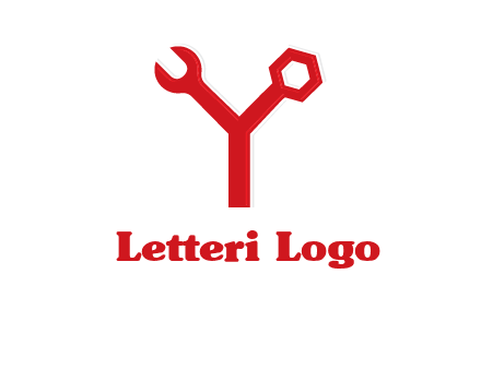 wrench on letter Y logo