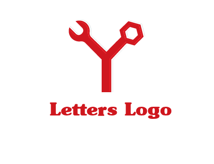 wrench on letter Y logo