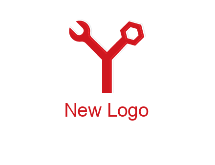 wrench on letter Y logo