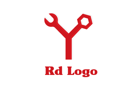 wrench on letter Y logo