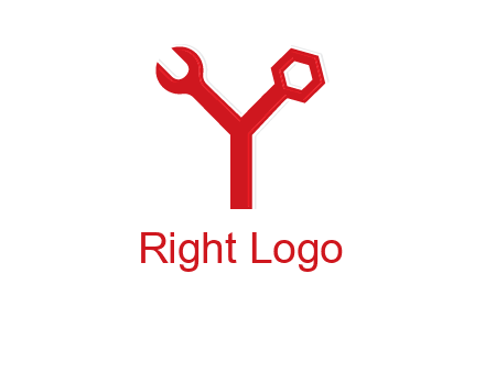 wrench on letter Y logo