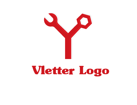wrench on letter Y logo