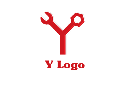 wrench on letter Y logo