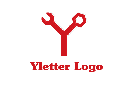 wrench on letter Y logo